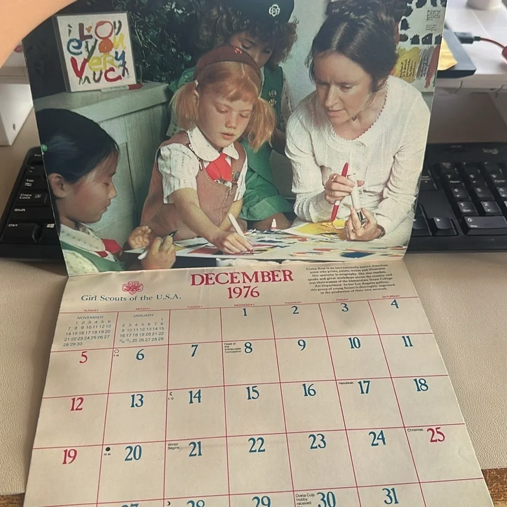 Vintage 1976 Girl Scout Calendar